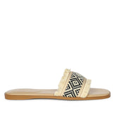 Saint Noor Luxe Crystal Net Black-Beige Leather