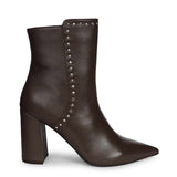 Saint Fia Brown Leather Block Heel Boots