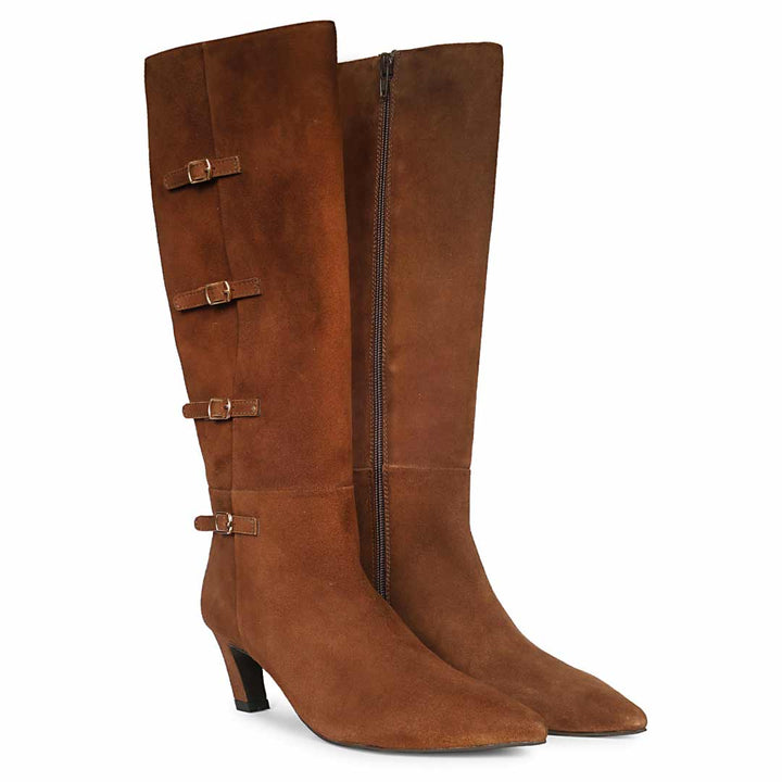 Saint  Chestnut Leather Long Boots