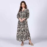 Saint Madison Ivory Floral Viscose Midi Dress