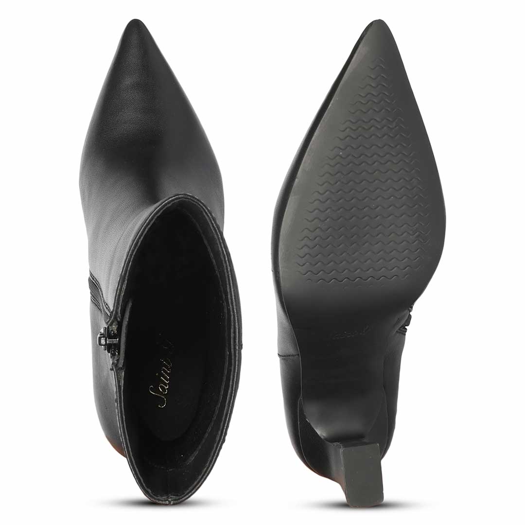 Saint  Handcrafted Black Leather Ankle Boots