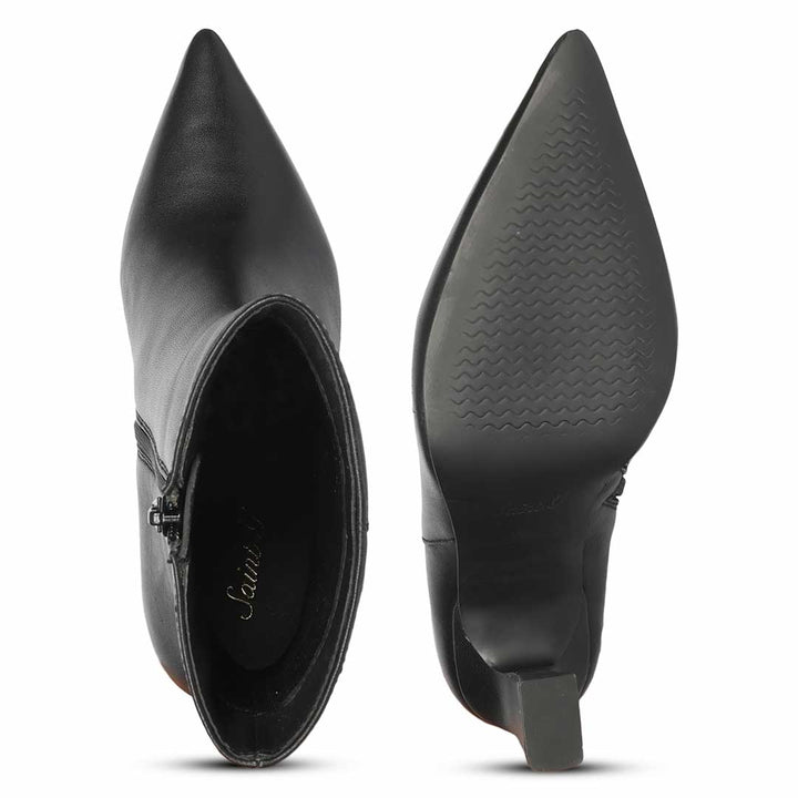 Saint  Handcrafted Black Leather Ankle Boots