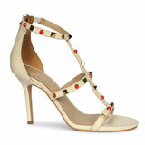 Saint Juniper Studded Off-White Leather Stilettos
