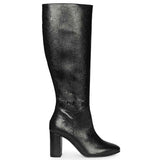 Saint Leona Croco Embossed Black Long Boots