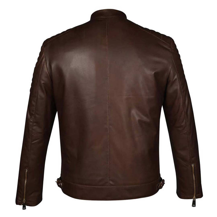 Saint Ellis chocolate Leather Men's Cafe Racer Jackets