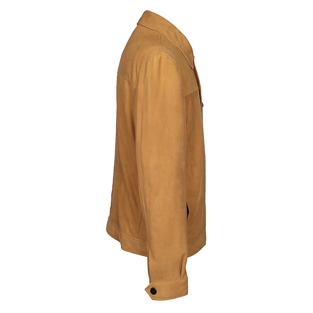 Saint Max Sand Suede Leather Men's Jacket With Collars