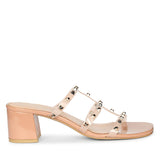 Saint Novara Metal Studded Blush Vegan Leather Heels