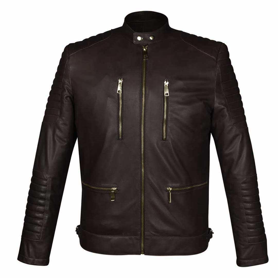 Saint Ellis chocolate Leather Men's Cafe Racer Jackets
