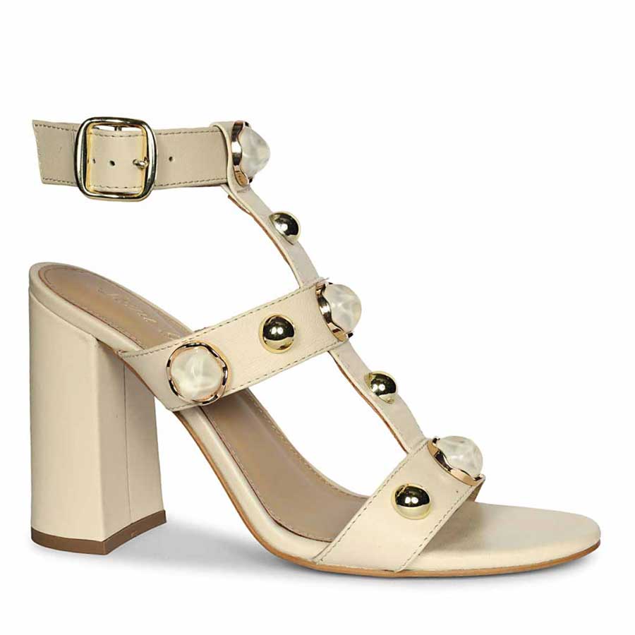 Saint Off-White Leather Block Heels