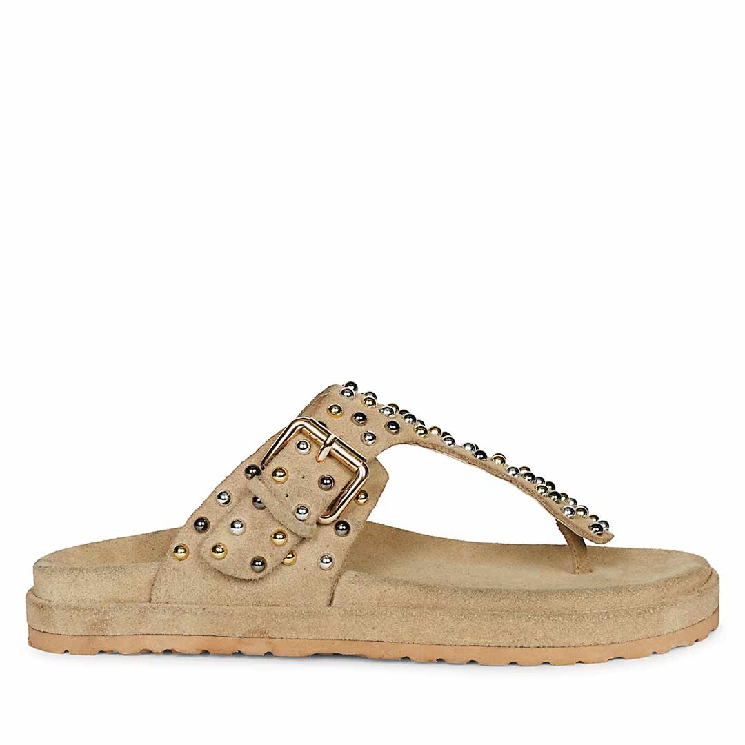 Saint Cappuccino Suede Leather Footbed Sandals