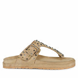 Saint Roma Studded Beige Footbed Sandals