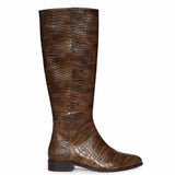 Saint Ada Brown Vintage Croco-Embossed Knee-High Boots