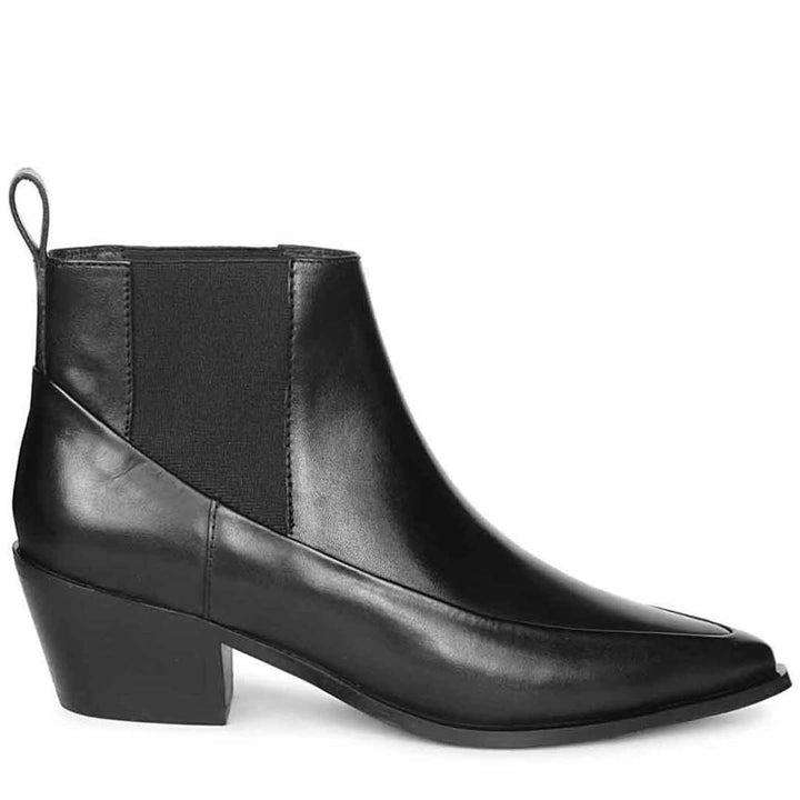 Saint Meline Black Leather Ankle Boots