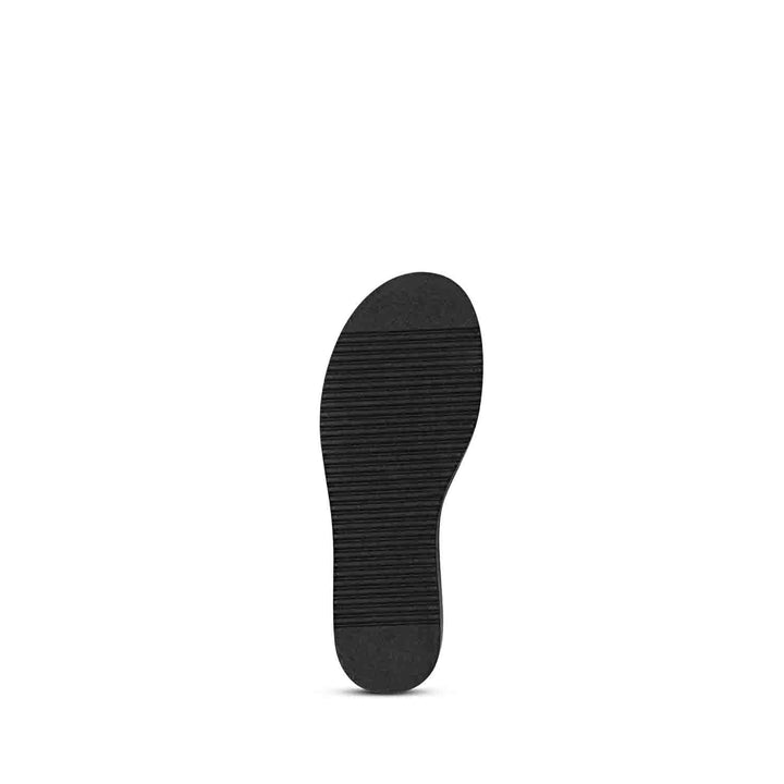 ViviBlu Black Leather Platform Sandals Embellished With Black Straps