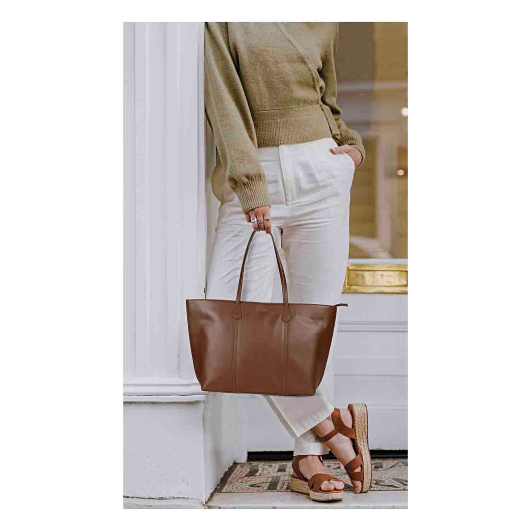 Favore Dark Brown Womens  Leather Structured Shoulder Bag