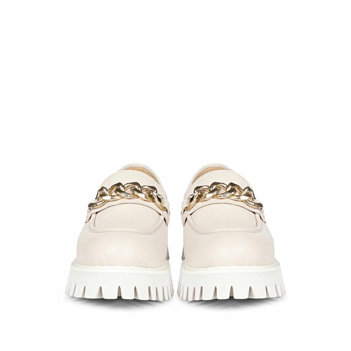 Off-White Leather Moccasins - Saint Clara Collection: Stylish and comfortable shoes