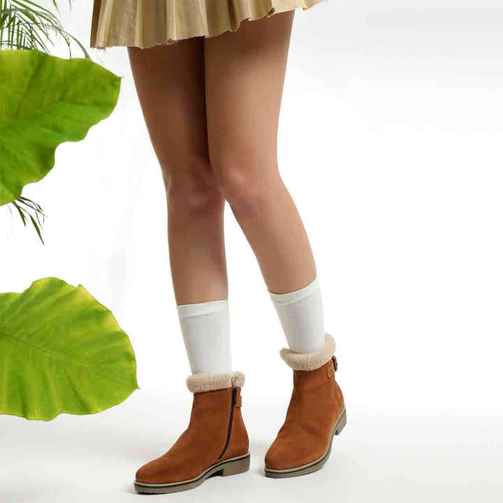 Elfrid Tan Suede Ankle Boots