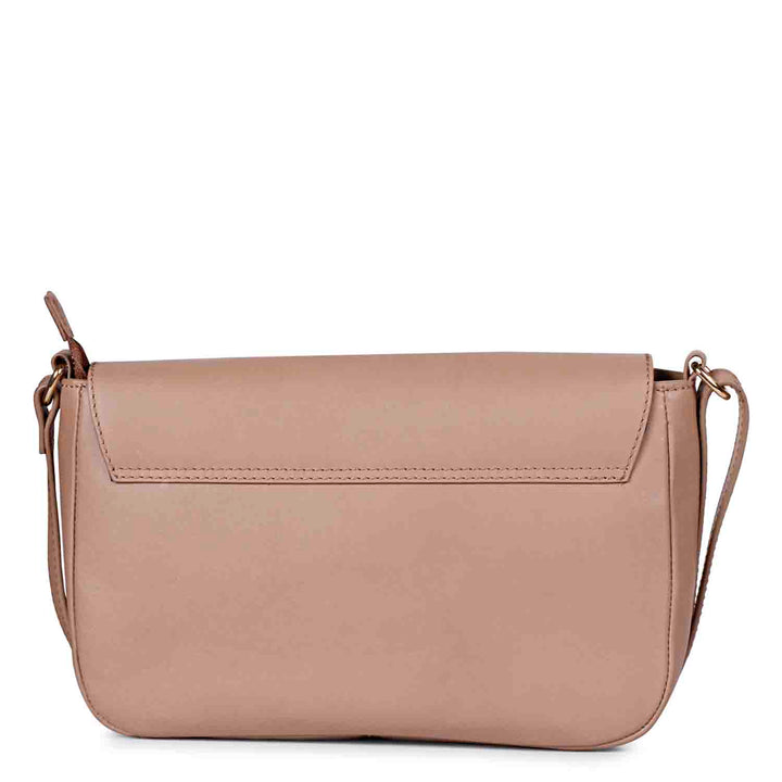 Favore Peach Womens  Leather Structured Sling Bag