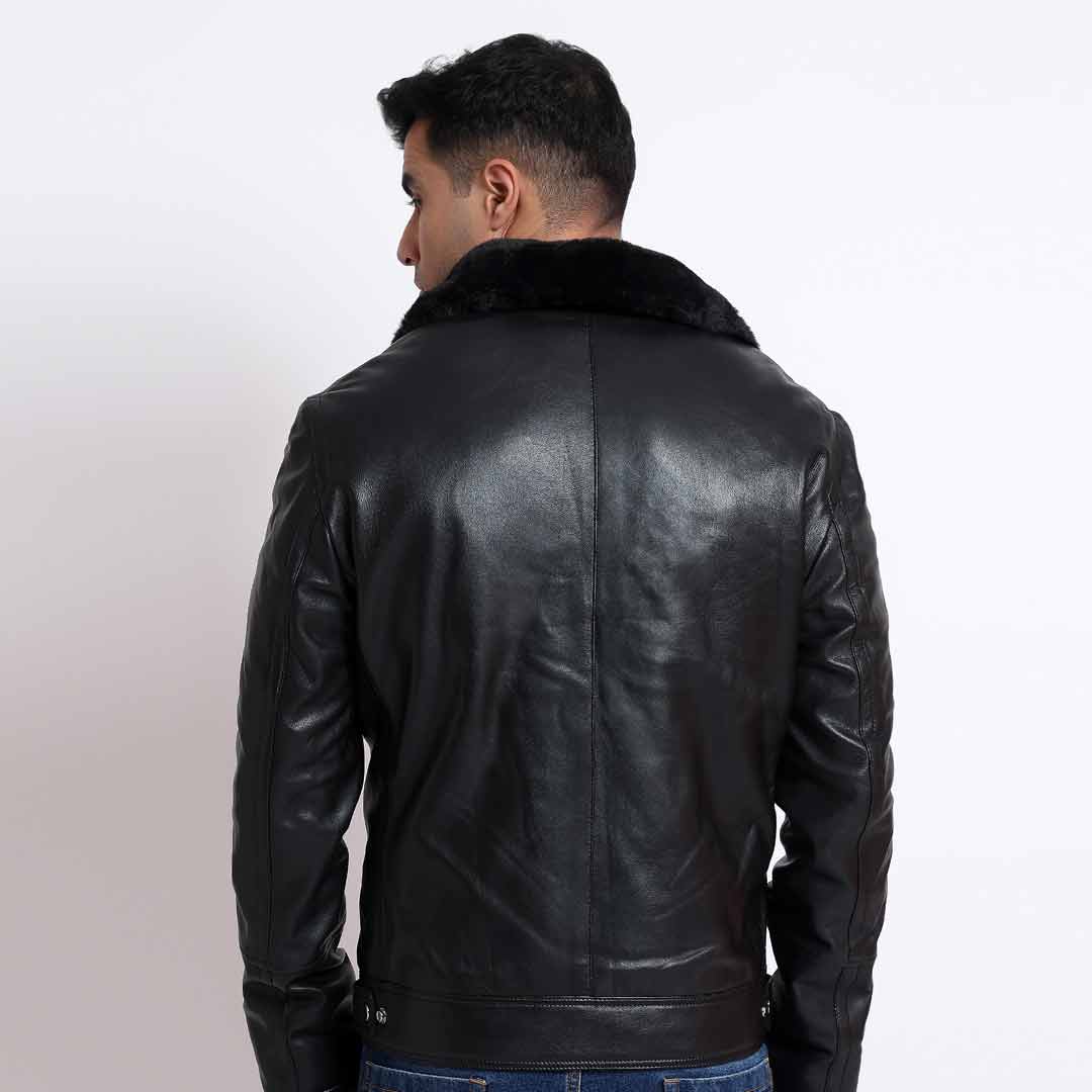 Buy Leather Jackets for Men - Black Bomber Jackets online – SaintG