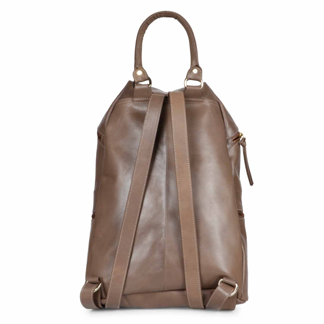 Favore Brown Leather Oversized Structured Satchel Bag