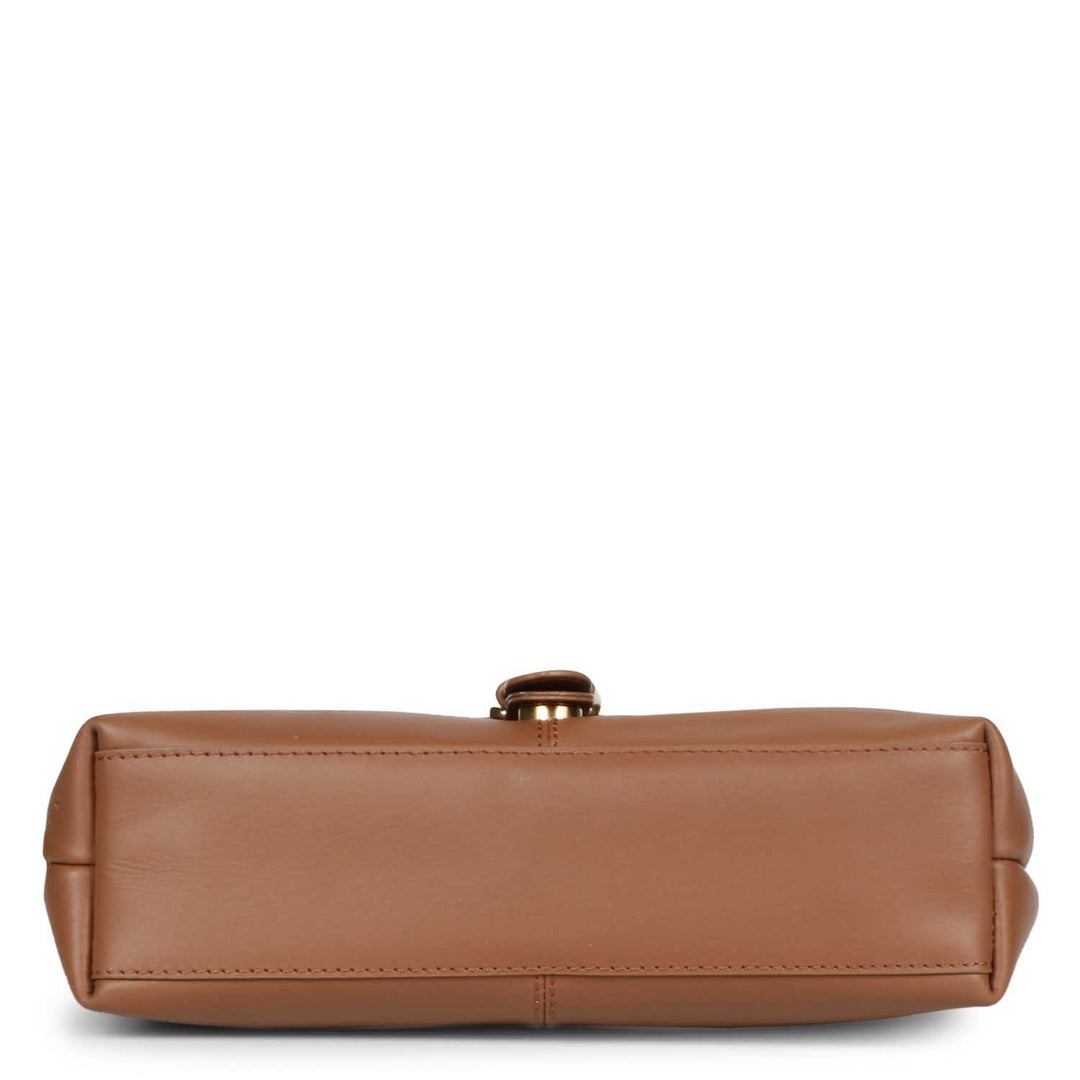 Favore Brown Women Leather Structured Sling Bag