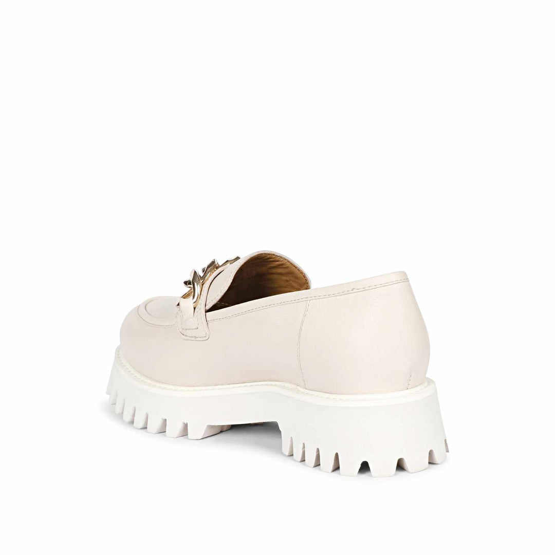 Off-White Leather Moccasins - Saint Clara Collection: Stylish and comfortable shoes