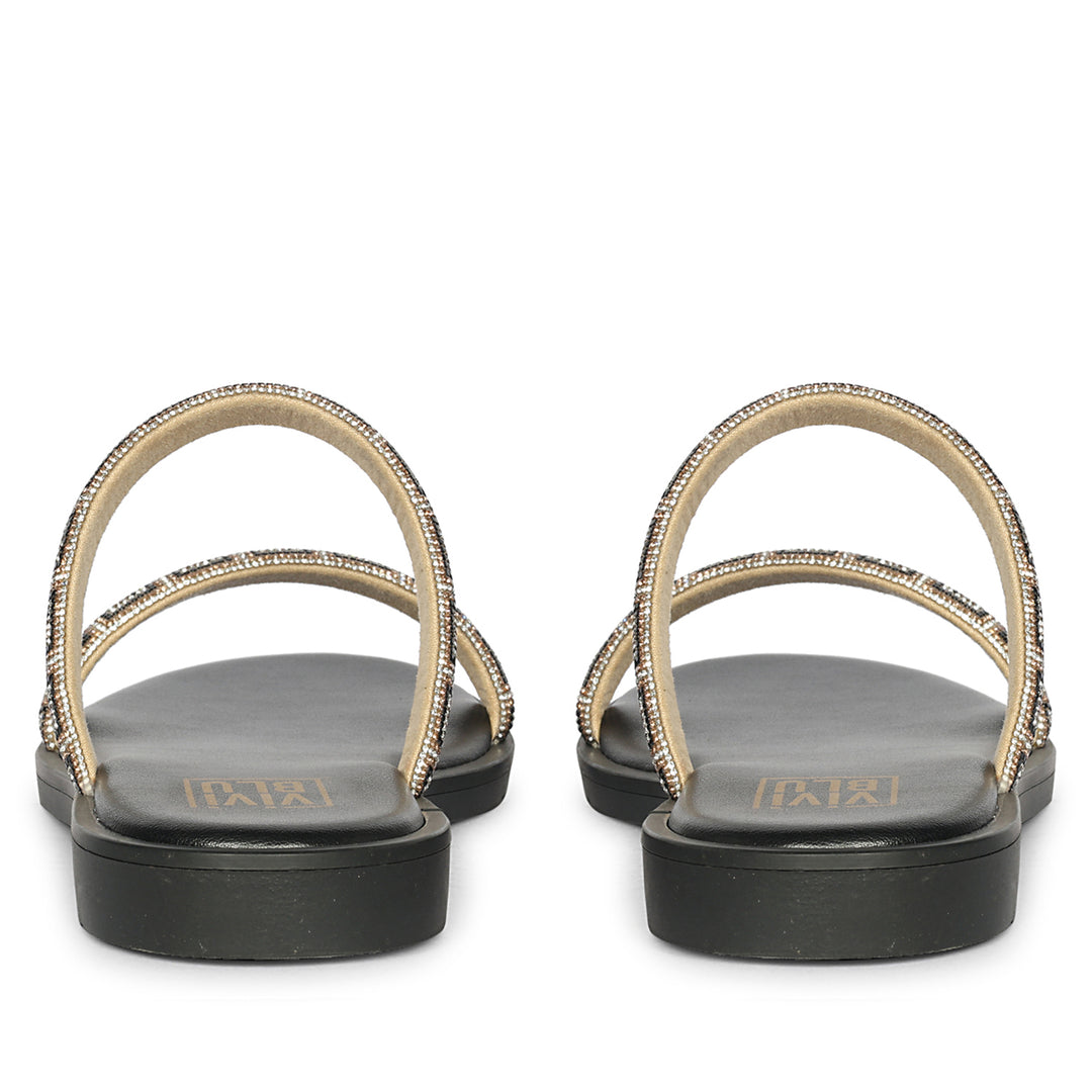 Evelina Black Flat Sandals