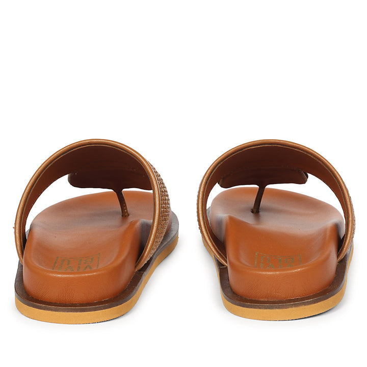 Nora Tan Leather Footbed Sandals