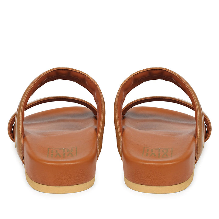 Daniela Tan Leather Footbed Sandals