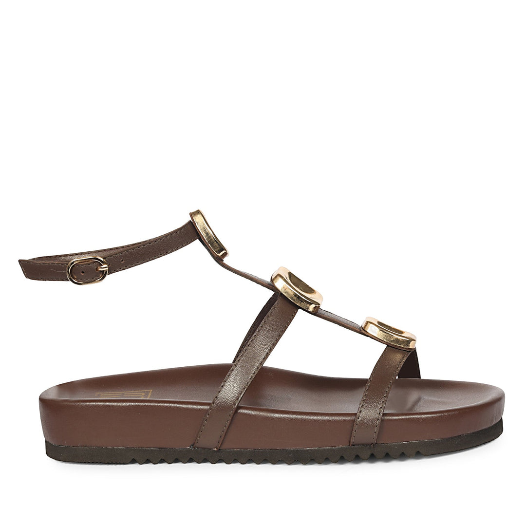 Ellie Brown Leather Footbed Sandals