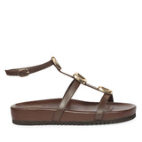 Ellie Brown Leather Footbed Sandals