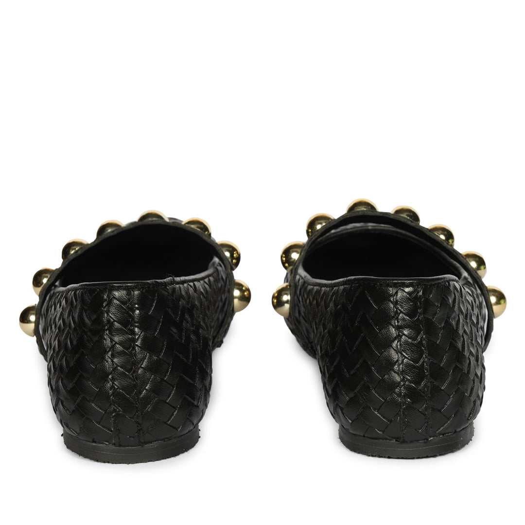 Emelia Black Leather Ballerina