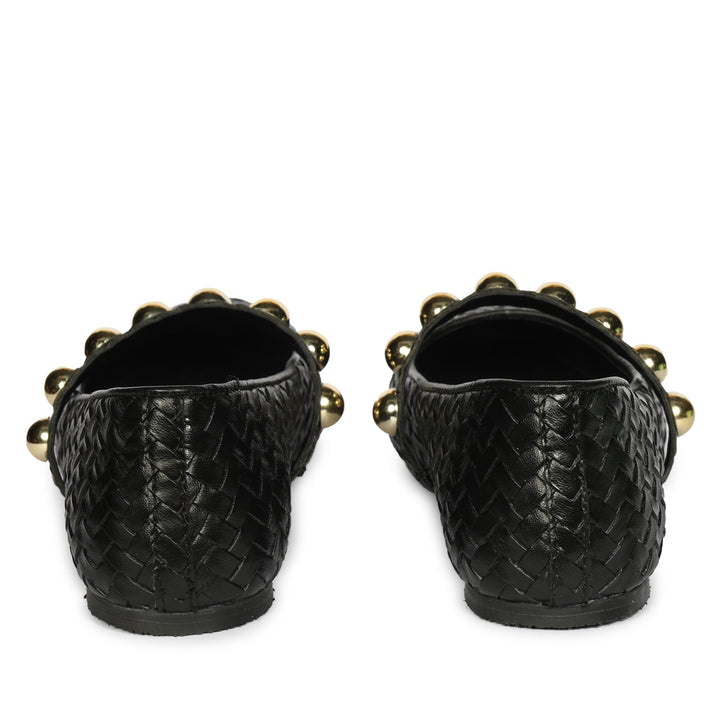Emelia Black Leather Ballerina