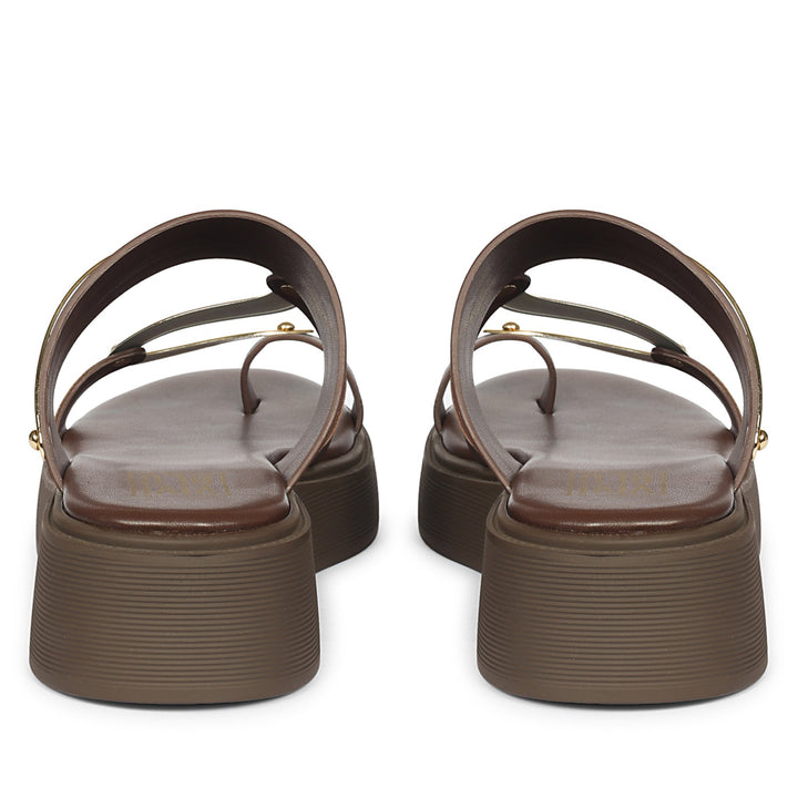 Emilia Brown Leather Platform Sandals