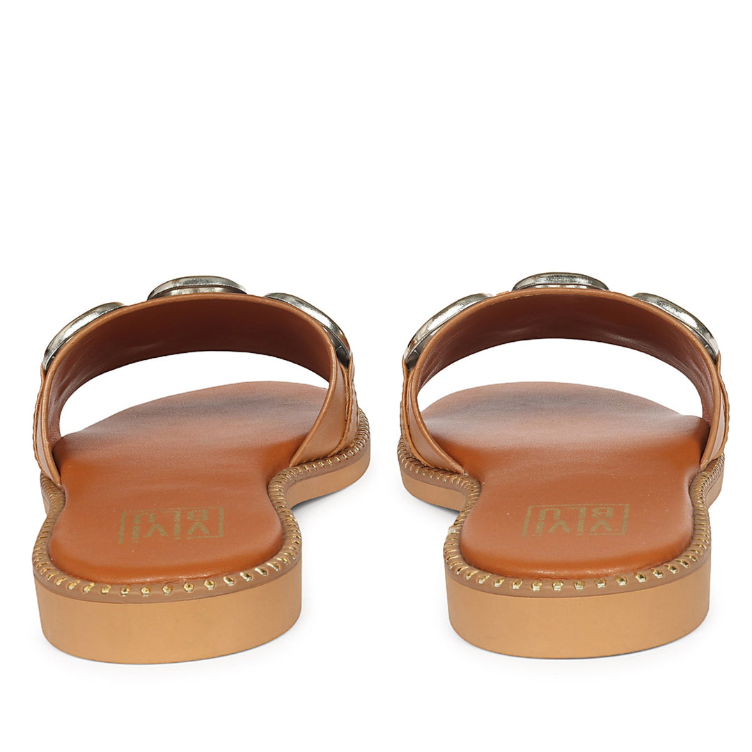Eileen Tan Leather Flat Sandals