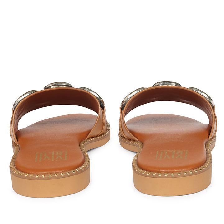 Eileen Tan Leather Flat Sandals