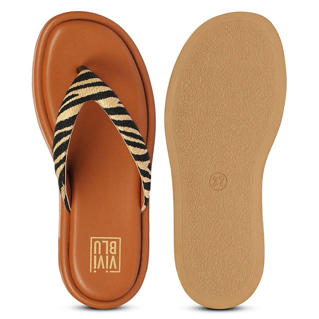Jolene Beige Leather Flat Sandals