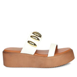 Elowen White Leather Paltform Sandals