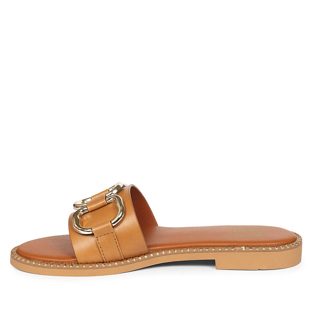 Eileen Tan Leather Flat Sandals