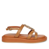 Melany Tan Leather Platform Sandals