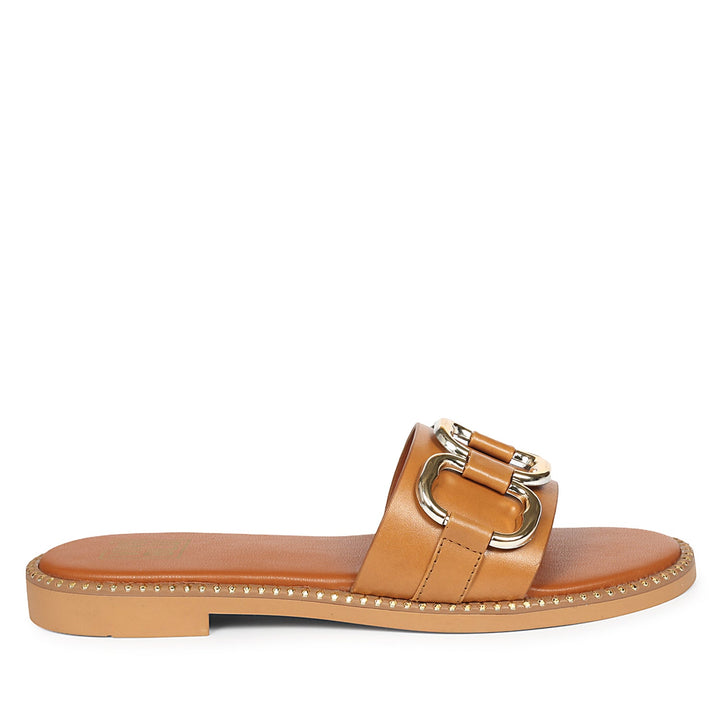 Eileen Tan Leather Flat Sandals