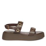 Marlowe Dark Brown Leather Platform Sandals