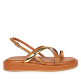 Camille Tan Leather Platform Sandals