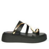 Emilia Black Leather Platform Sandals