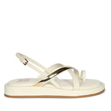 Camille Off White Leather Platform Sandals