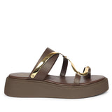 Emilia Brown Leather Platform Sandals