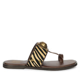 Lilian Brown Leather Flat Sandals
