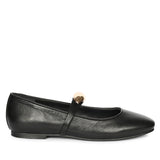 Marie Black Leather Ballerina