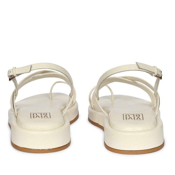 Camille Off White Leather Platform Sandals