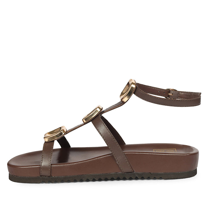 Ellie Brown Leather Footbed Sandals